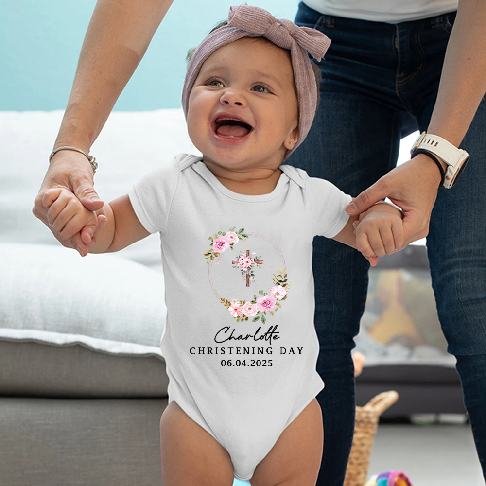 Personalized Baby Christening Day Romper | CWBaby259