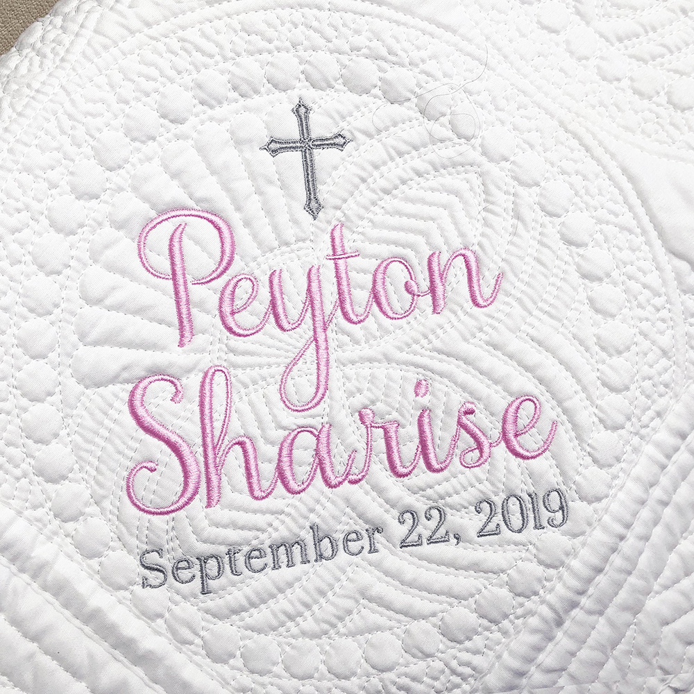 Personalized Embroidered Baptism Gift Blanket | CWBaby266