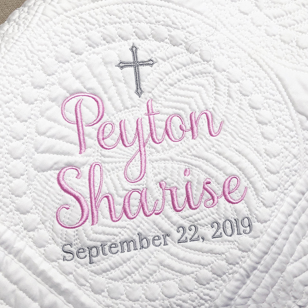 Personalized Embroidered Baptism Gift Blanket | CWBaby266