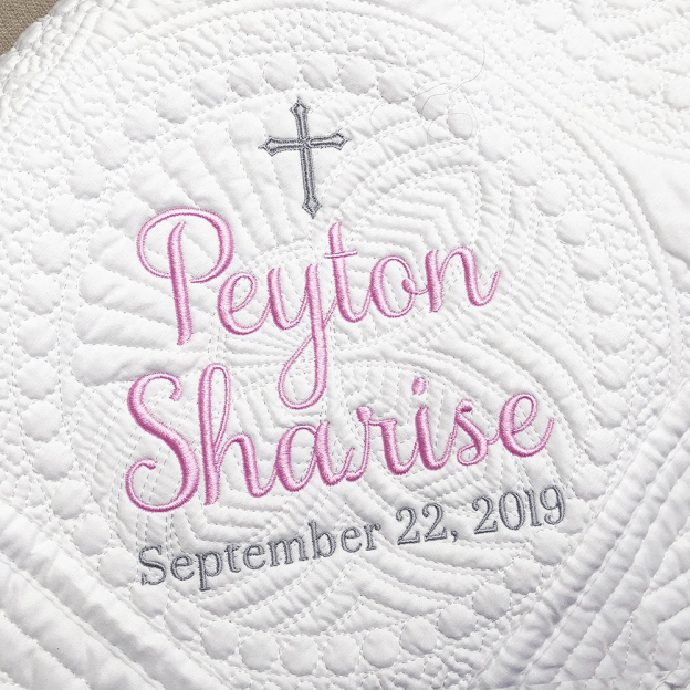Personalized Embroidered Baptism Gift Blanket | CWBaby266