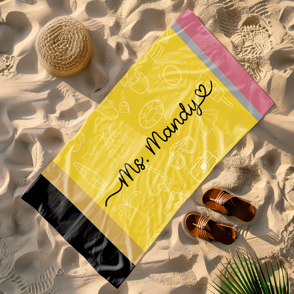Personalized Back To School Essentials Beach Towel | CWTowel170