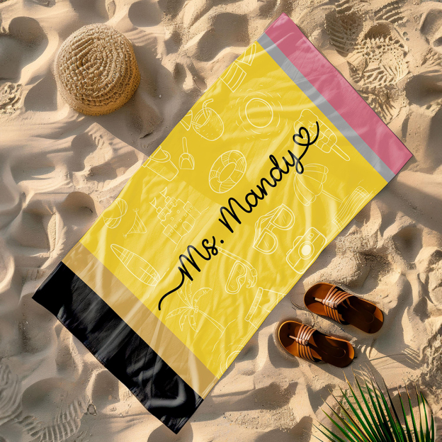 Personalized Back To School Essentials Beach Towel | CWTowel170