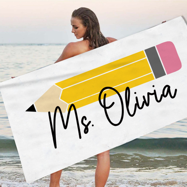 Personalized Back To School Essentials Beach Towel | CWTowel171