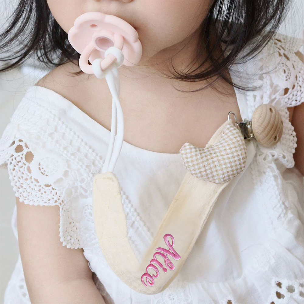 Personalized Embroidered Lovely Pacifier Strap For Baby | CWToy133