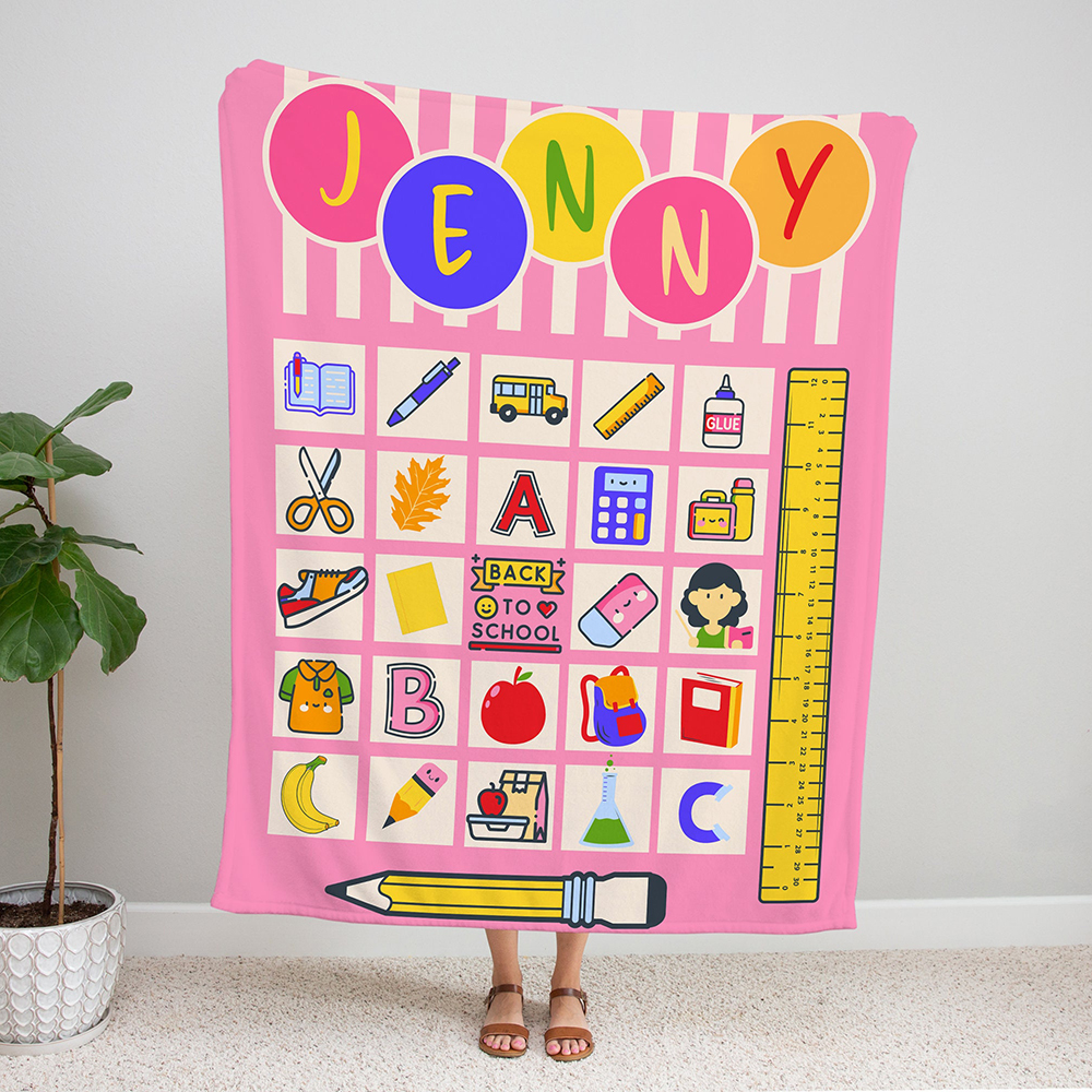 Personalized Lovely Kid Back To School Blanket | BKKid180