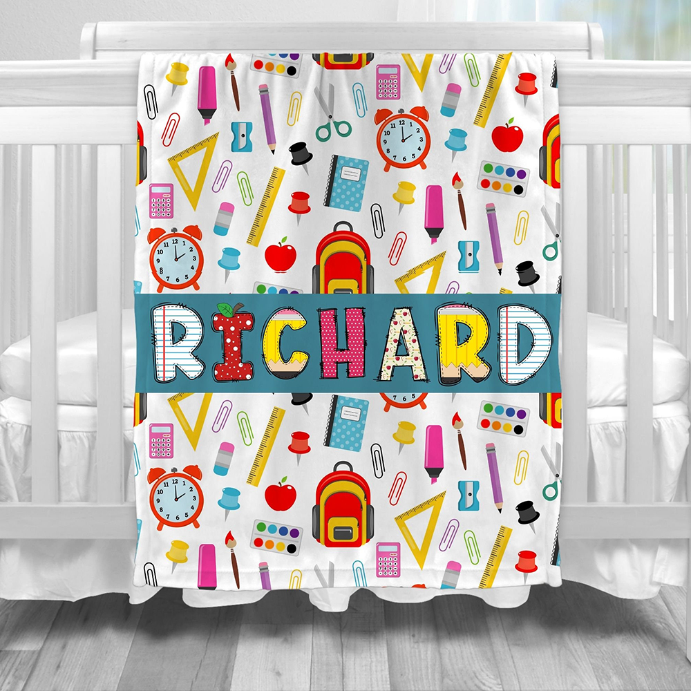 Personalized Lovely Kid Back To School Blanket | BKKid181