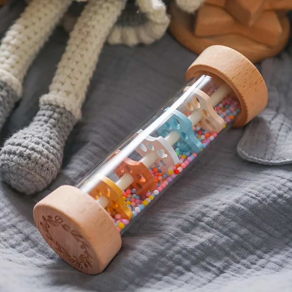 Personalized Baby Wood Rattle Sensory Toy | CWToy135