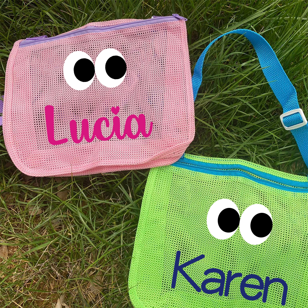 Personalized Seashell Zipper Mesh Beach Bag | CWBeach0101