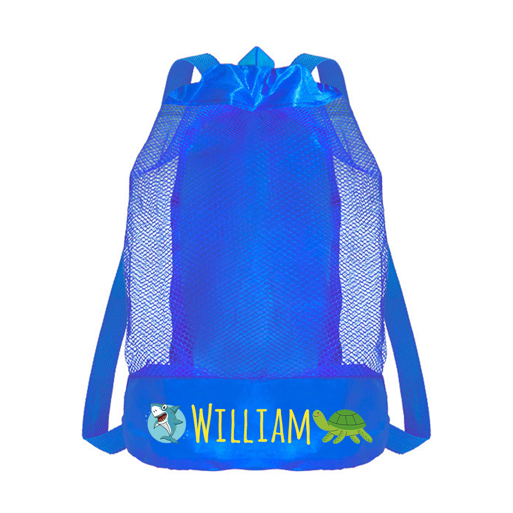 Personalized Mesh Adjustable Drawstring Beach Backpack | CWBeach198