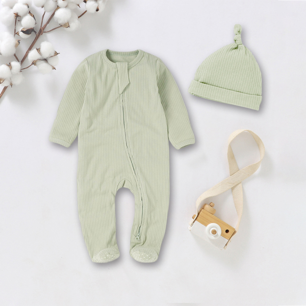 Personalized Embroidery Baby Organic Cotton Ribbed Outfit | CWBaby277