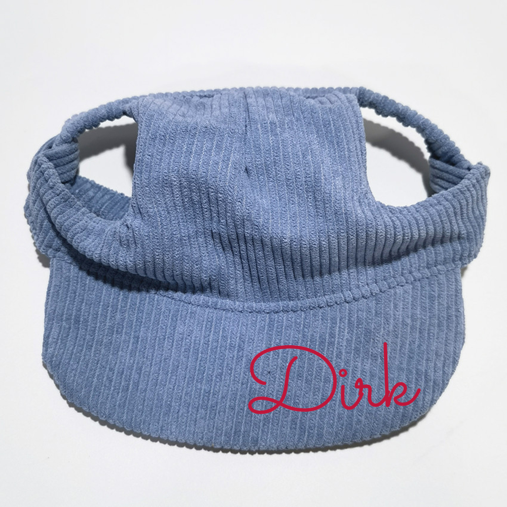 Personalized Corduroy Adjustable Pet Pet Baseball Cap | BKPet184