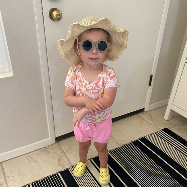 Personalized Kid Hand Embroidered Straw Hat With Flowers | CWBeach3501