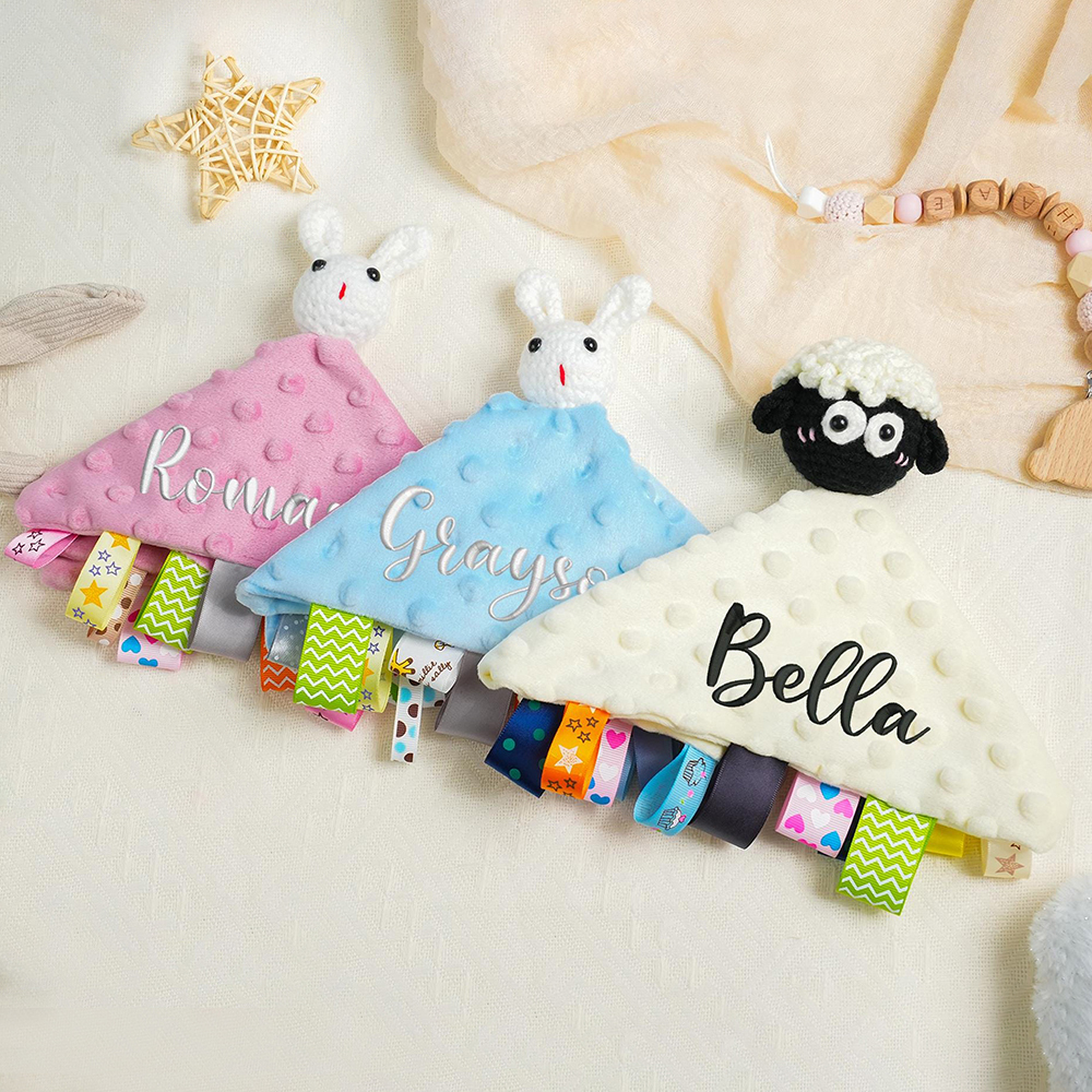 Personalized Baby Monogram Animal Comforter Sleep Toy | CWToy144