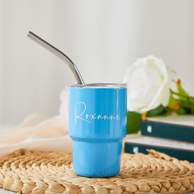 Personalised 3oz Stainless Steel Sippy Mini Tumbler | KidCup09