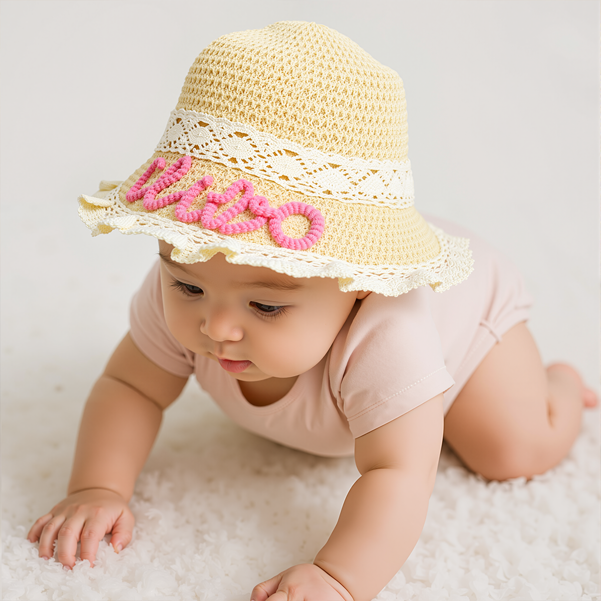 Personalized Summer Hand Embroidered Straw Hat | CWBeach202