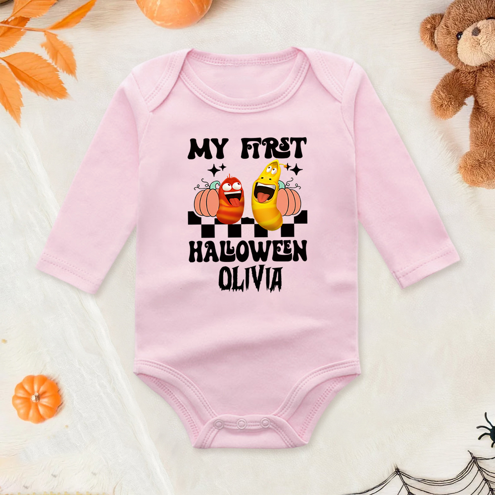 Personalized Larva's Halloween Funny Baby Romper | Larva02