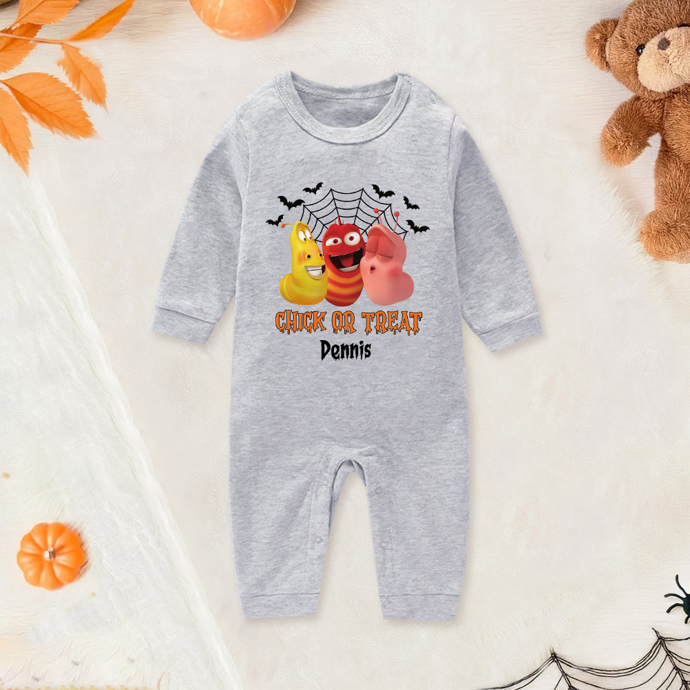 Personalized Larva's Halloween Funny Baby Romper | Larva08