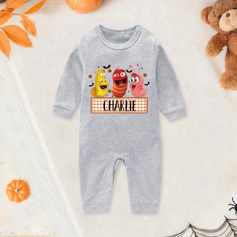 Personalized Larva's Halloween Funny Baby Romper | Larva11