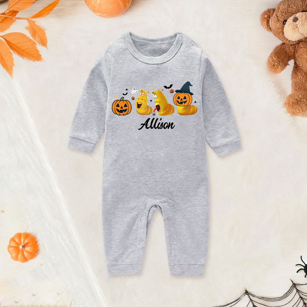 Personalized Larva's Halloween Funny Baby Romper | Larva14