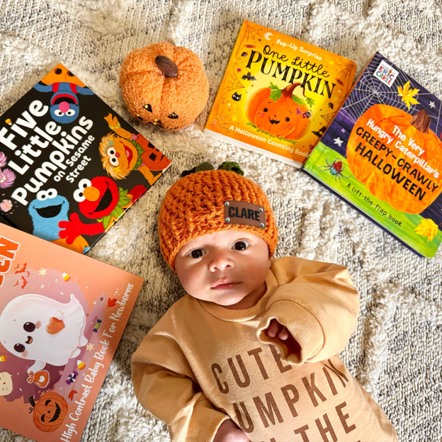 Personalized Leather Patch Pumpkin Wool Beanie | CWHalloween72