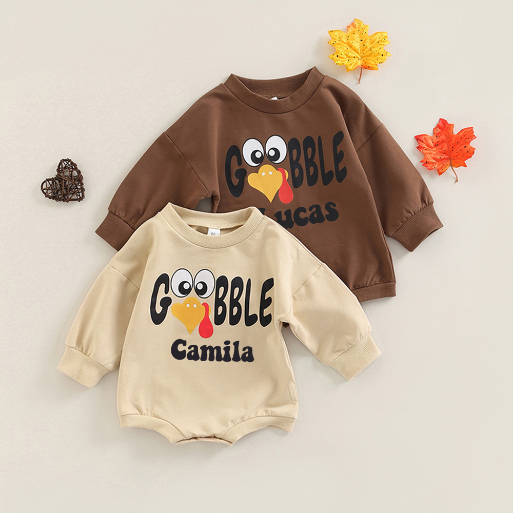 Personalized Baby Lovely Thanksgiving Turkey Sweatshirt | CWThanks05