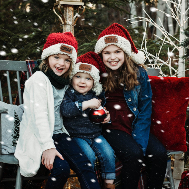 Personalized Leather Patch Christmas Santa Hat | MCGift115