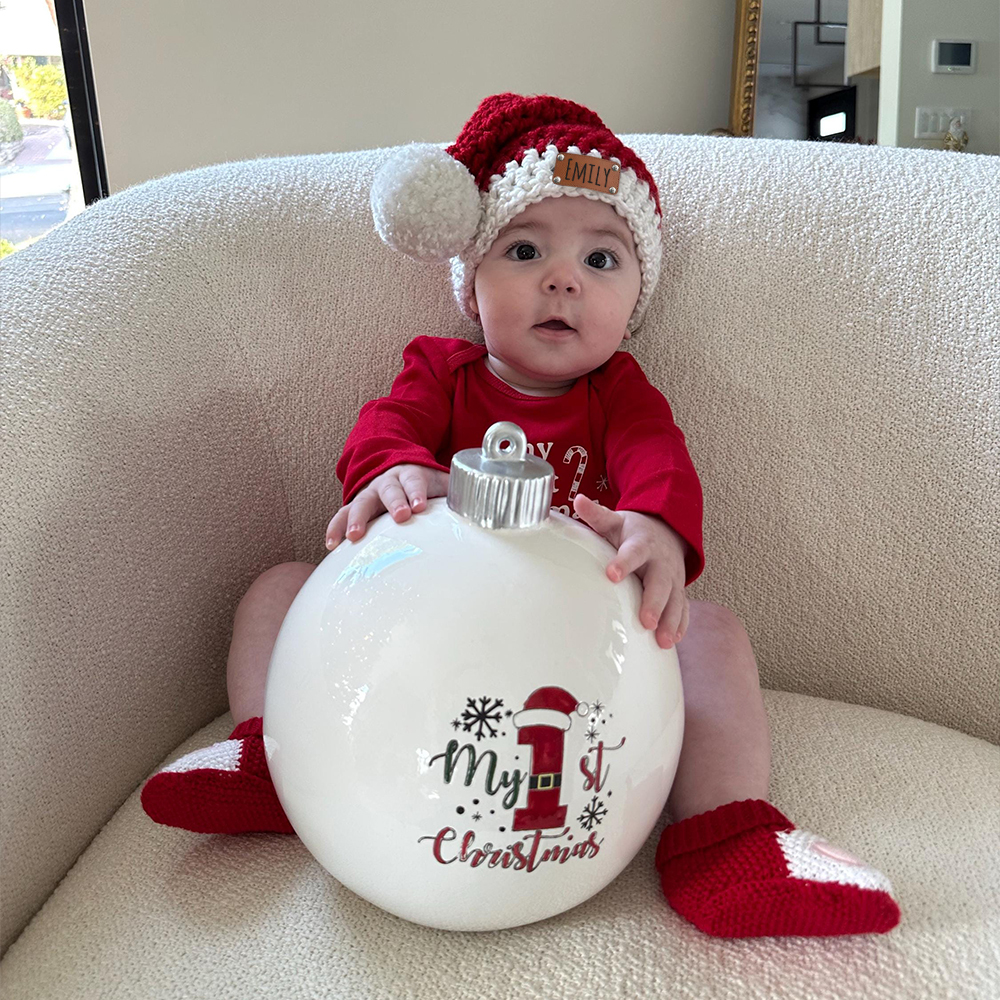 Personalized Leather Patch Christmas Santa Hat | MCGift116