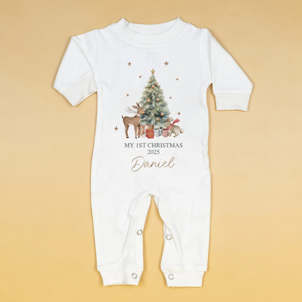 Personalized Baby 1st Christmas Ropmer and Hat Set | MCGift125