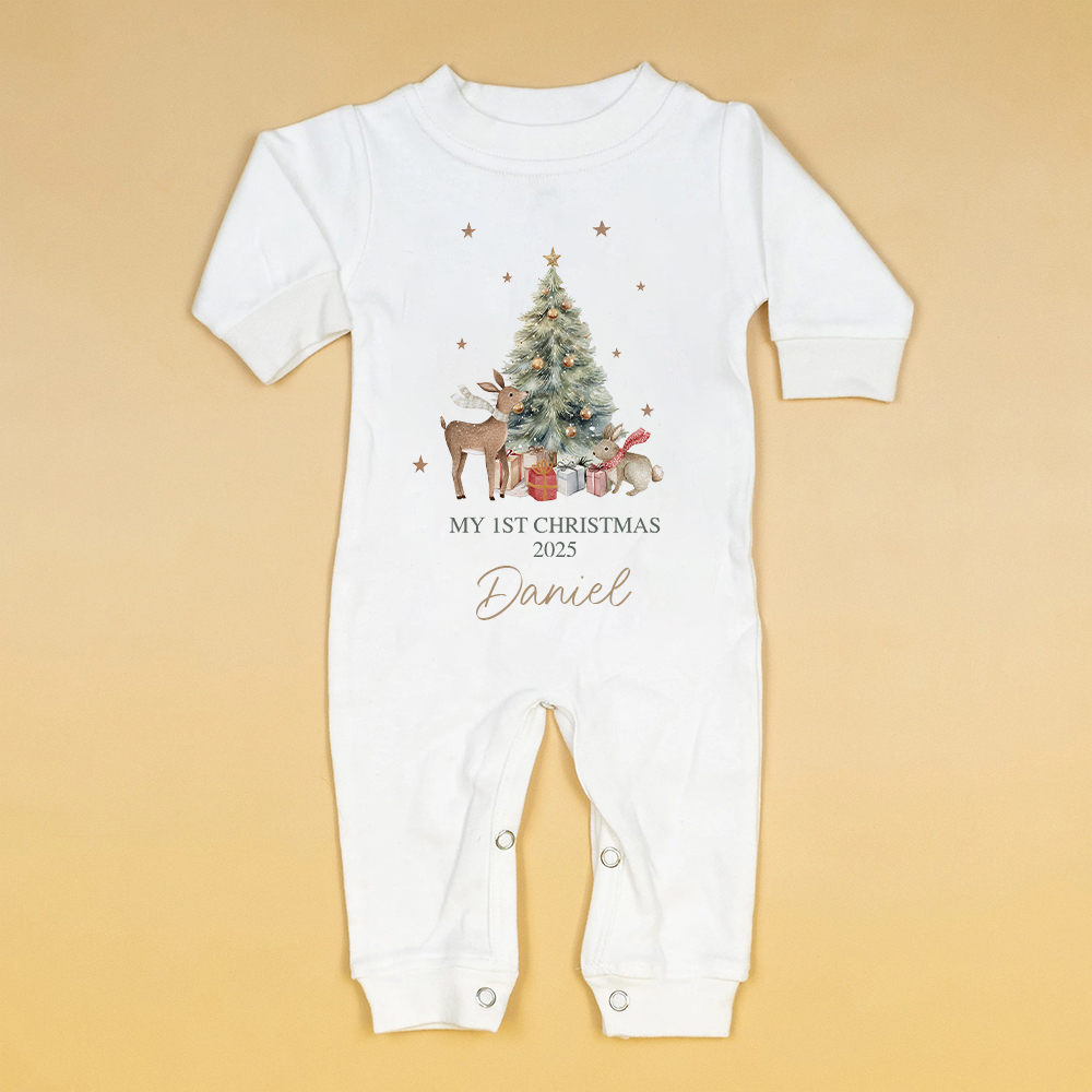 Personalized Baby 1st Christmas Ropmer and Hat Set | MCGift125