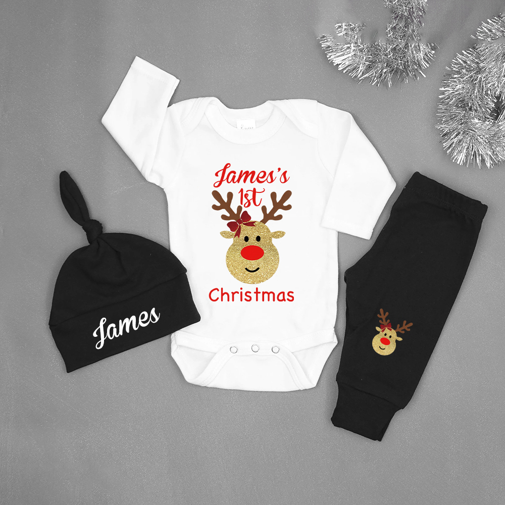 Personalized Baby 1st Christmas Outfit Set | MCGift136