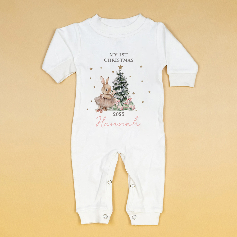 Personalized Baby 1st Christmas Ropmer and Hat Set | MCGift143