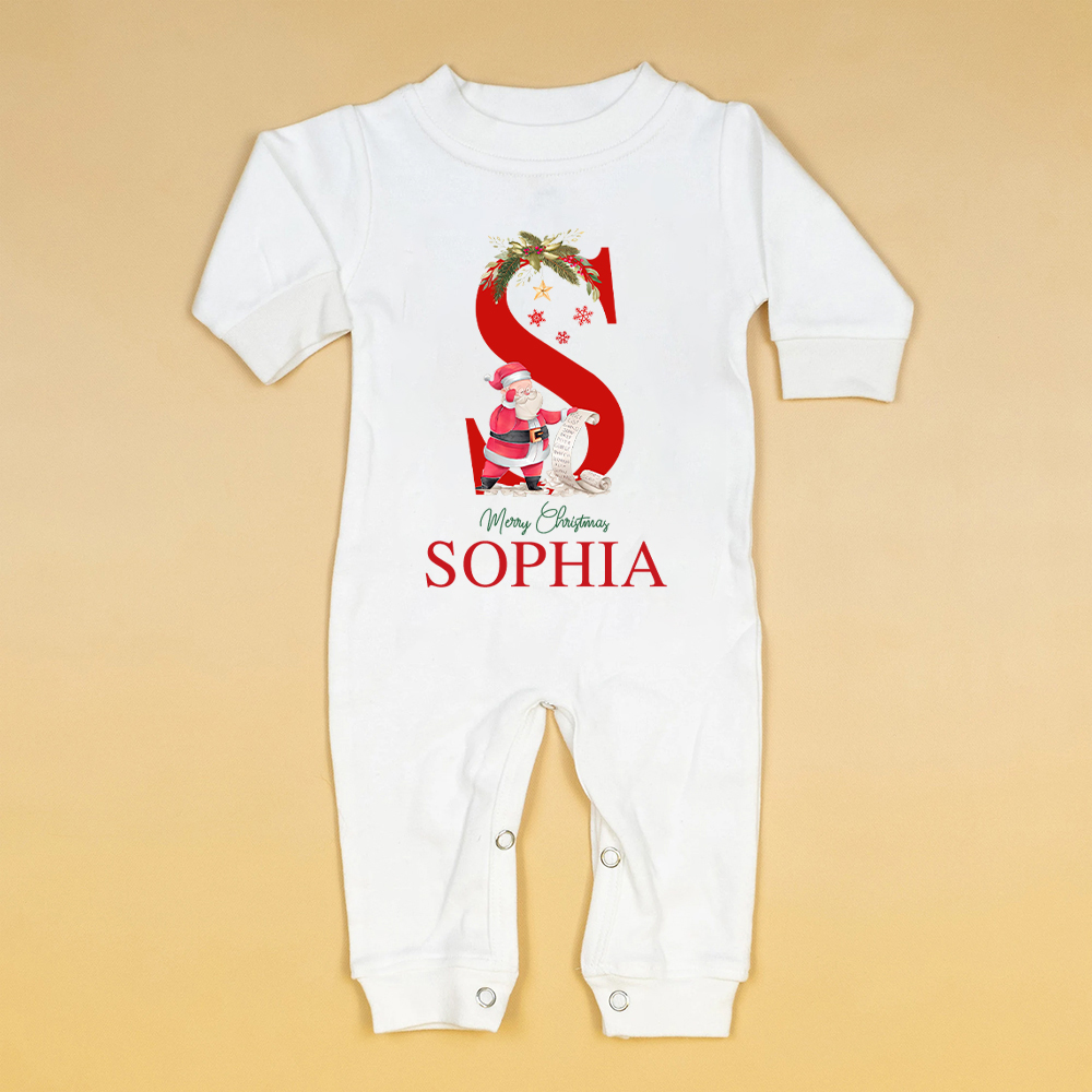 Personalized Baby 1st Christmas Ropmer and Hat Set | MCGift144