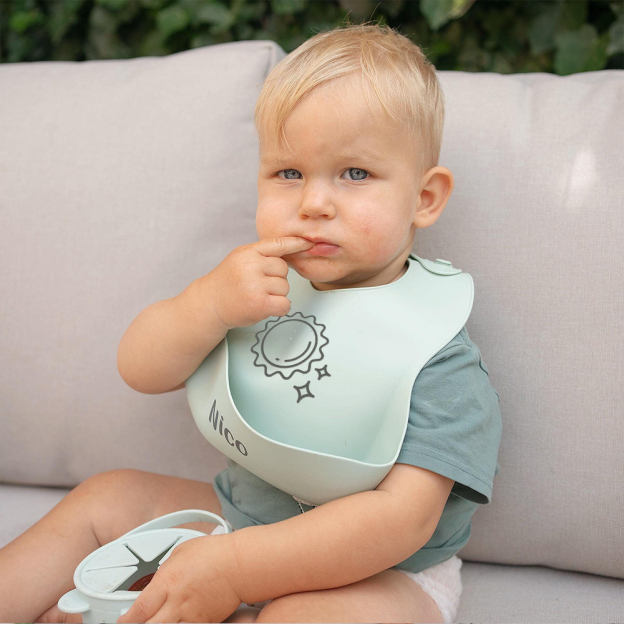 Personalized Baby Reusable Food Grade Silicone Bib | CWBaby299