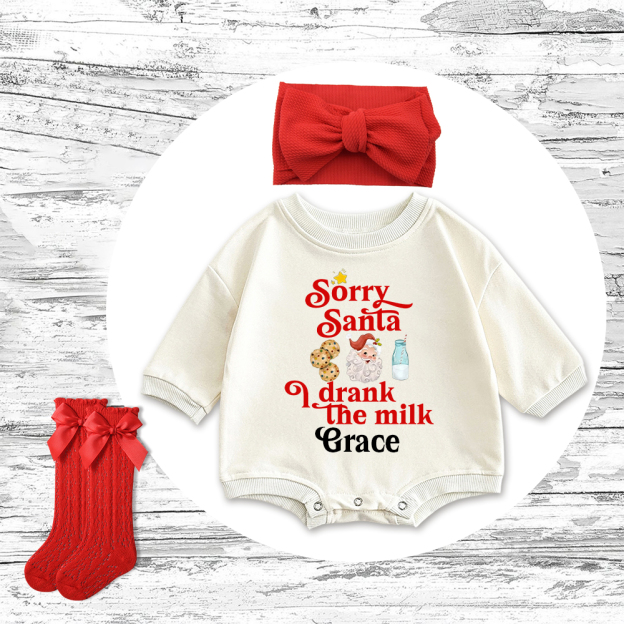 Personalized Christmas Baby Girl Lovely Outfit Set | MCGift150