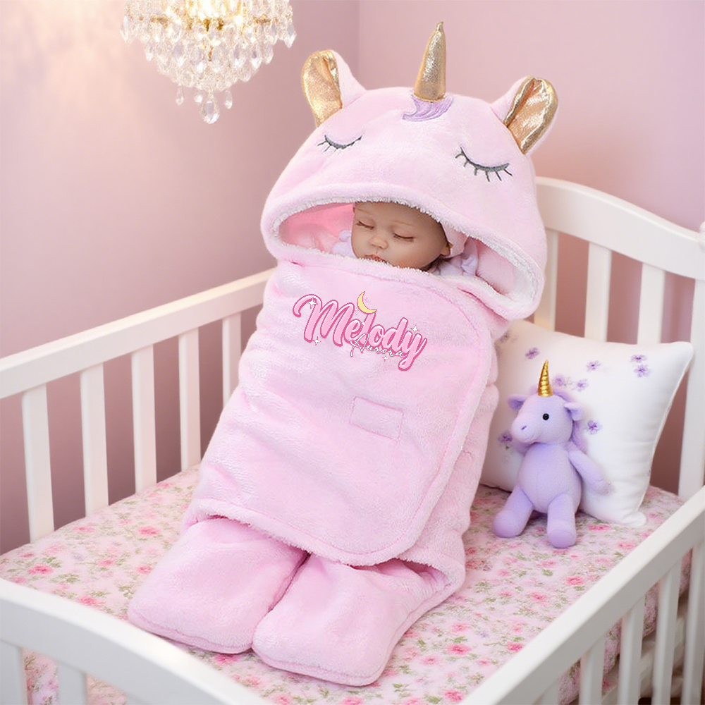 Personalized Baby Unicorn Flannel Super-soft Sleeping Bag | CWBaby307