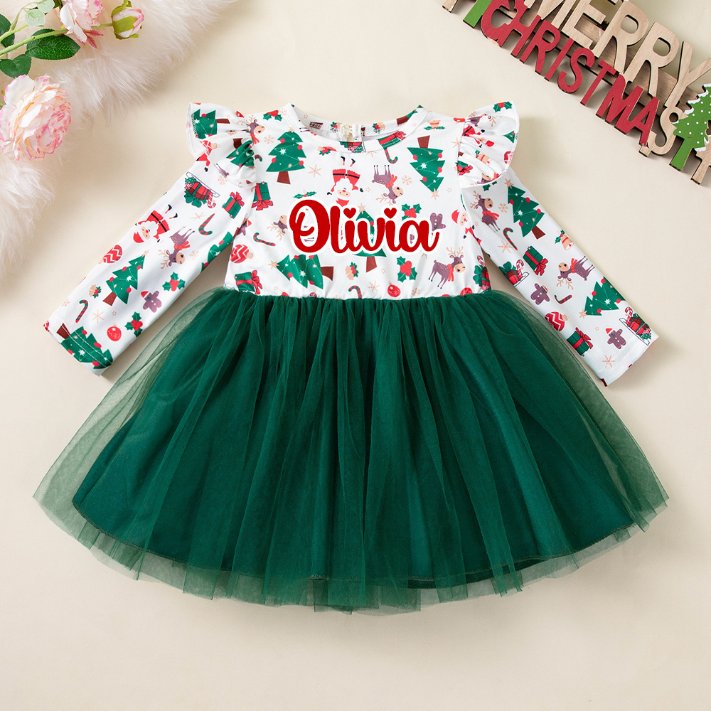 Personalized Christmas Baby Girl Lovely Tutu Dress | MCGift157