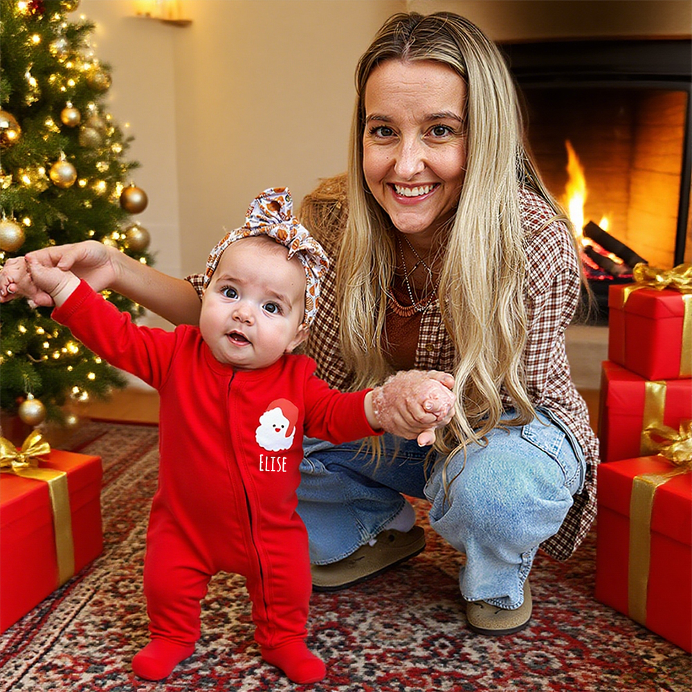 Personalized Baby Christmas Ho Ho Ho Romper | MCGift160