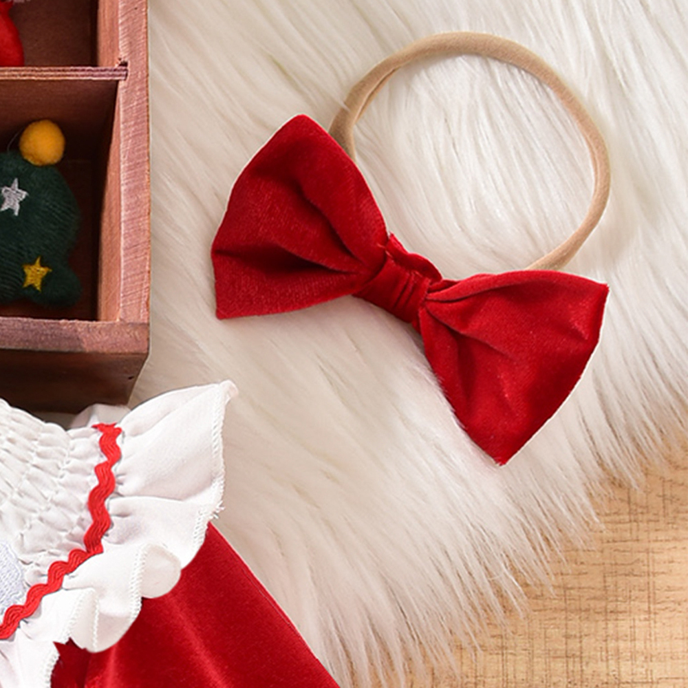 Personalized Christmas Ruffled Velvet Tutu Dress | MCGift165