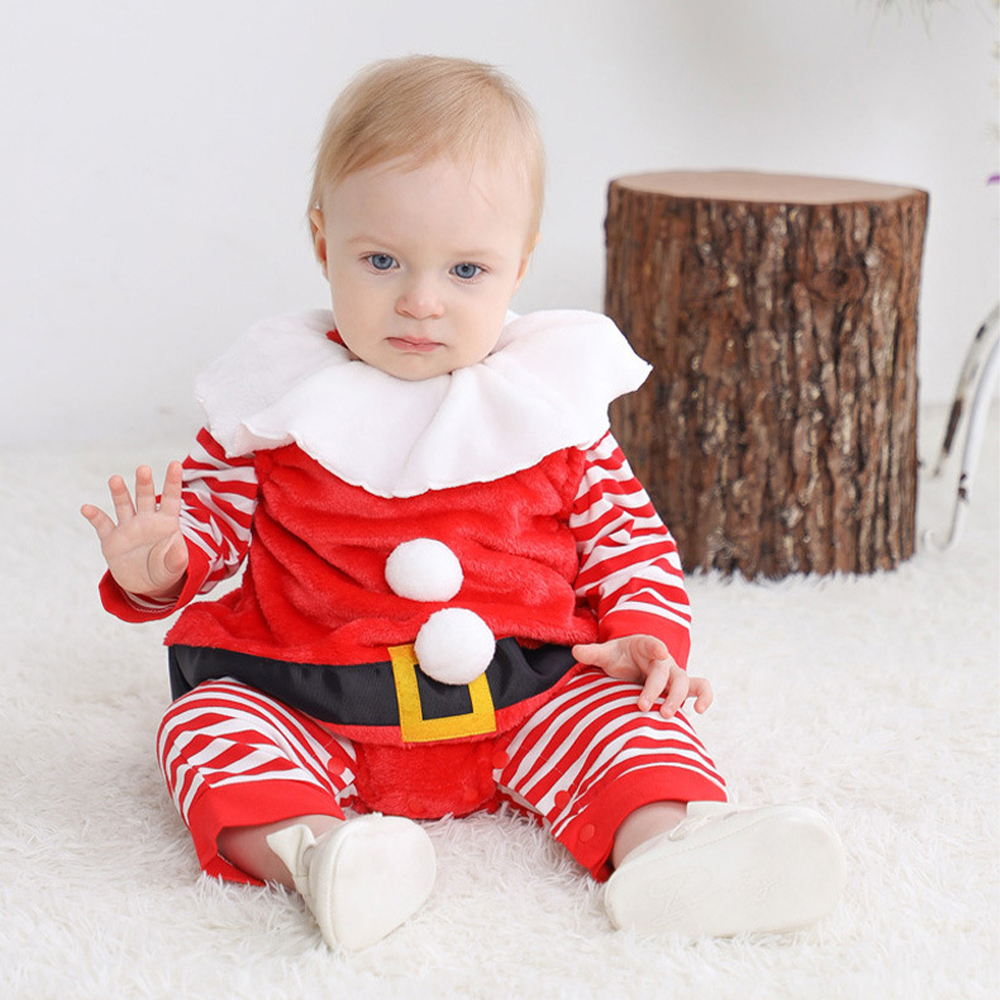 Personalized Leather Patch Newborn Baby Christmas Outfits | MCGift153