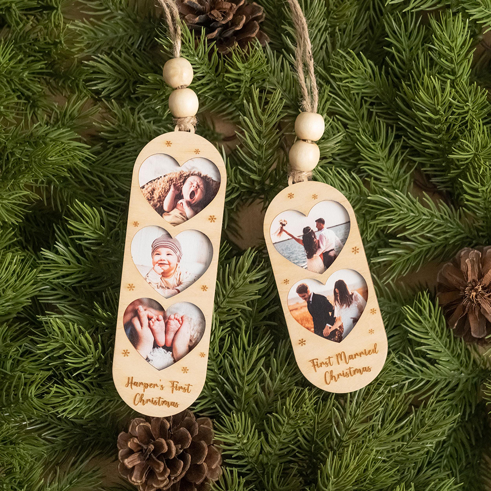Personalized Wooden Christmas Photo Strip Ornaments | MCGift163