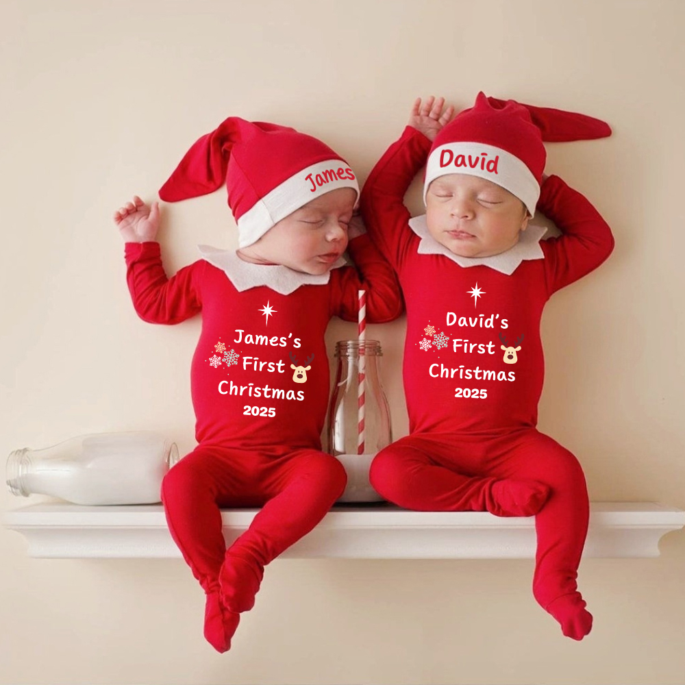 Personalized Christmas Newborn Prop Set Lovely Outfit | MCGift168