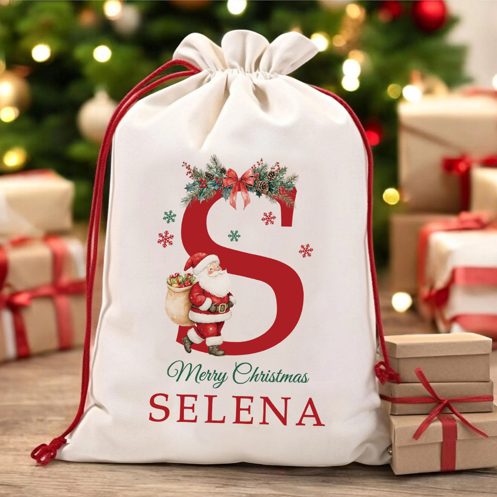 Personalized Monogram Christmas Santa Sack for Gifts | MCGift172