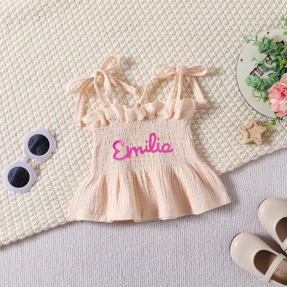 Personalised Hand Embroidery Toddler Girl Outfit | CWBaby313