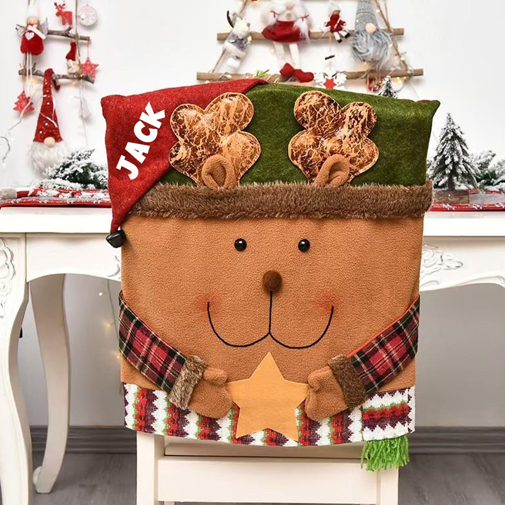 Personalized Handmade Christmas Santa Decor Chair Cover | MCGift173