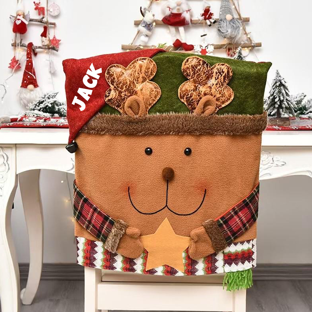 Personalized Handmade Christmas Santa Decor Chair Cover | MCGift173