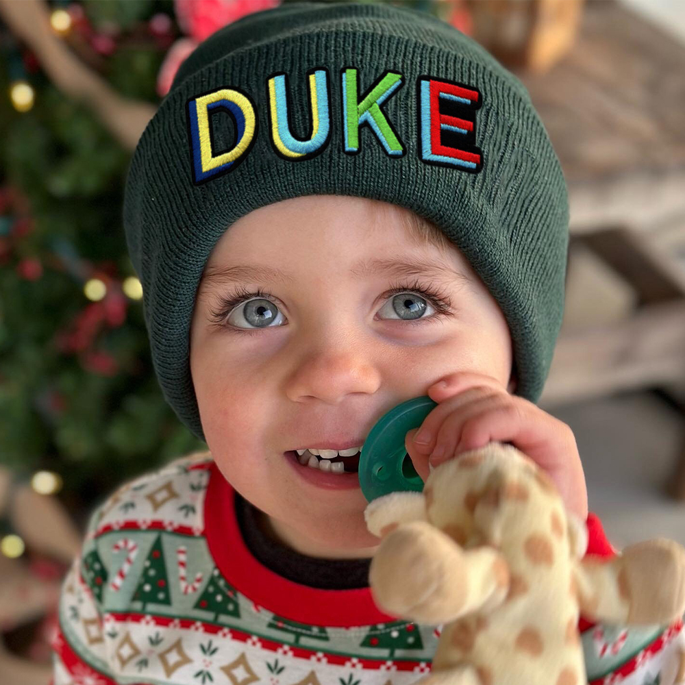 Personalized Colourful Funky Letter Patch Beanies For Kid & Adult | HSKid66