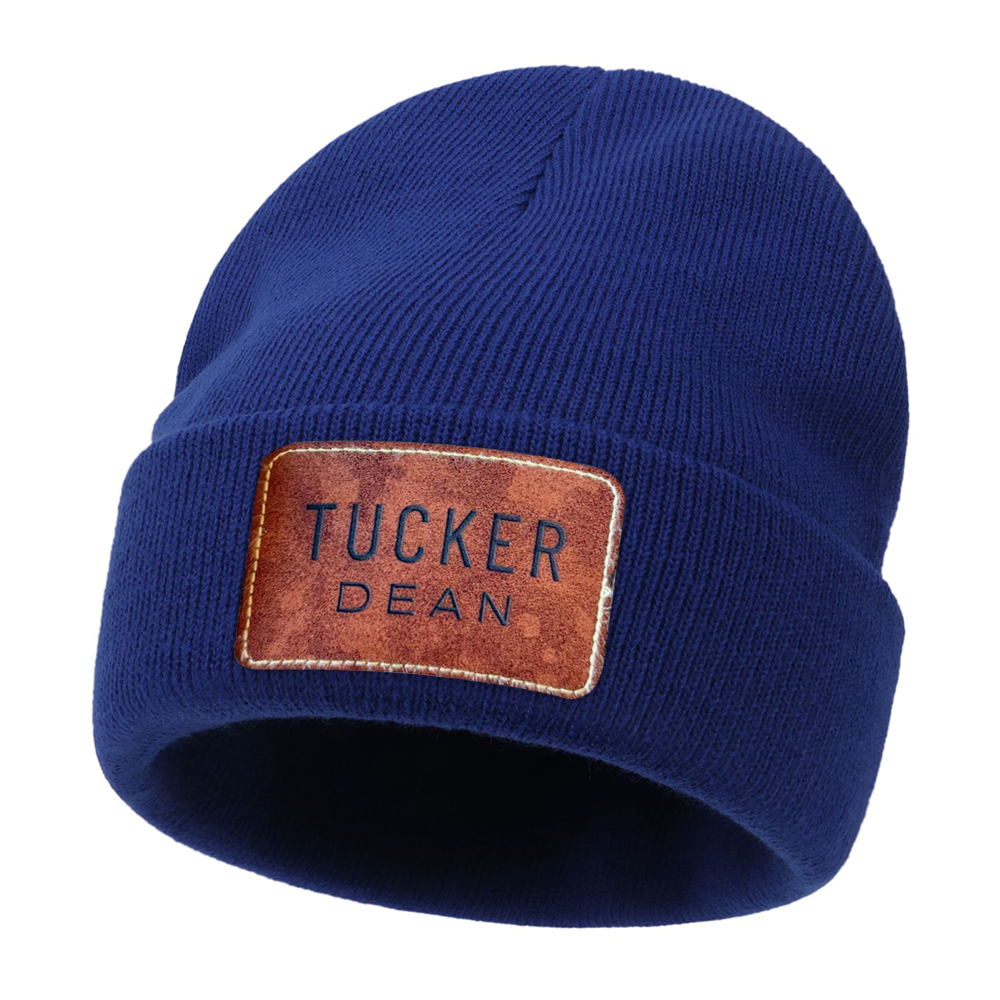 Personalized Classic Leather Patch Beanies For Kid & Adult | HSKid65