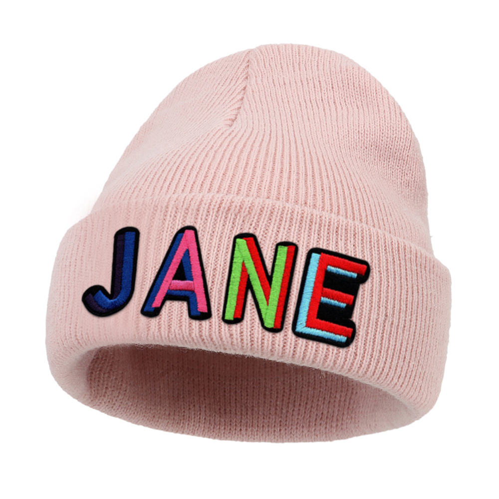 Personalized Colourful Funky Letter Patch Beanies For Kid & Adult | HSKid66