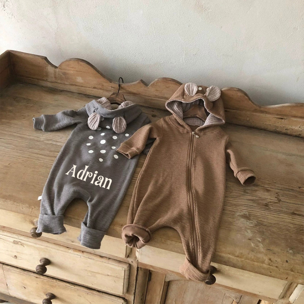 Personalized Baby Cute Bambi Hooded Jumpsuit | CWBaby319