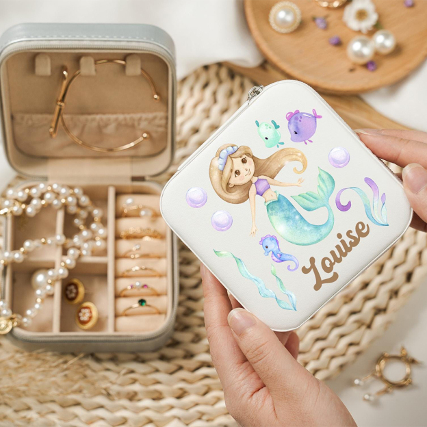 Personalized Cute Mermaid Jewelry Box for Little Girl | CWToy156